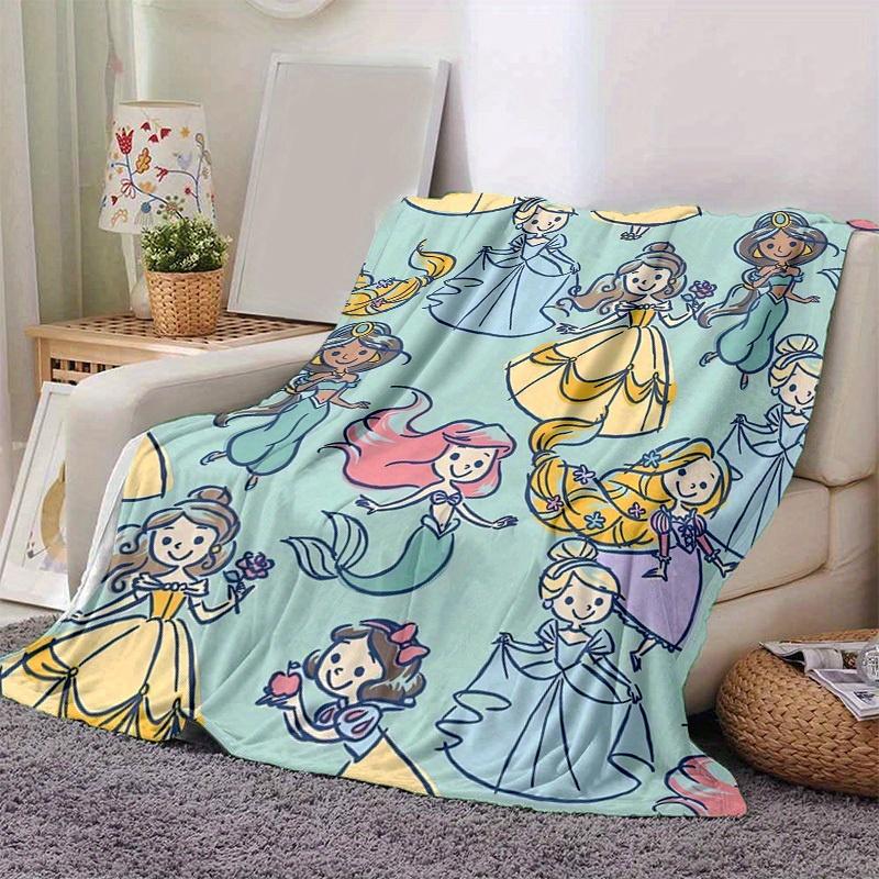 

1pc Disney Princesses Cartoon Print Flannel Blanket Home Decor, Couch Throw, Outdoor, Gift for Friends, Soft & Cozy Coverlet for Bedroom, Living 80cmx120cm