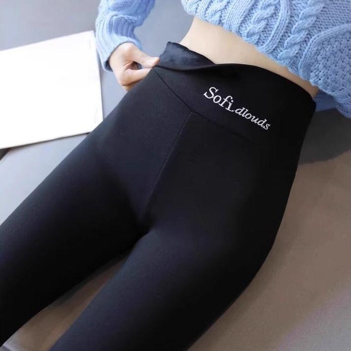 Colanți din fleece pentru femei, cu talie înaltă, toamnă și iarnă, cașmir, pantaloni gros din bumbac, calduri, colanți termici pentru femei.