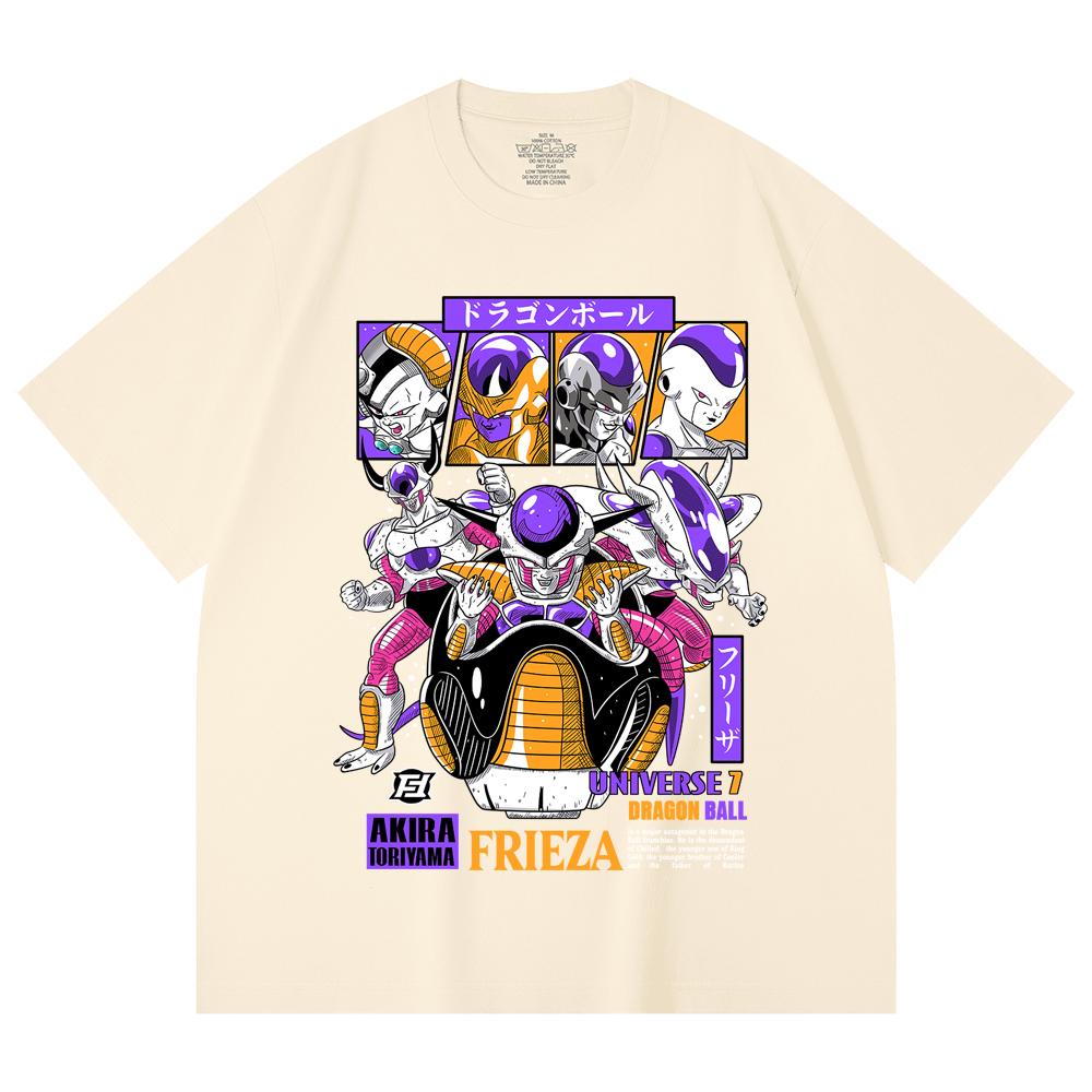 

230 г/м² 100% хлопок Dragon Ball V4 Принт Фризы Унисекс Тяжелая хлопковая футболка XS абрикосовый