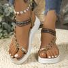 Fashion Women Platform Sandals Beach Casual Comfortable Roman Wedge Sandals Bohemian Style Anti-slip Flower Shoes Women Zapatos De Mujer