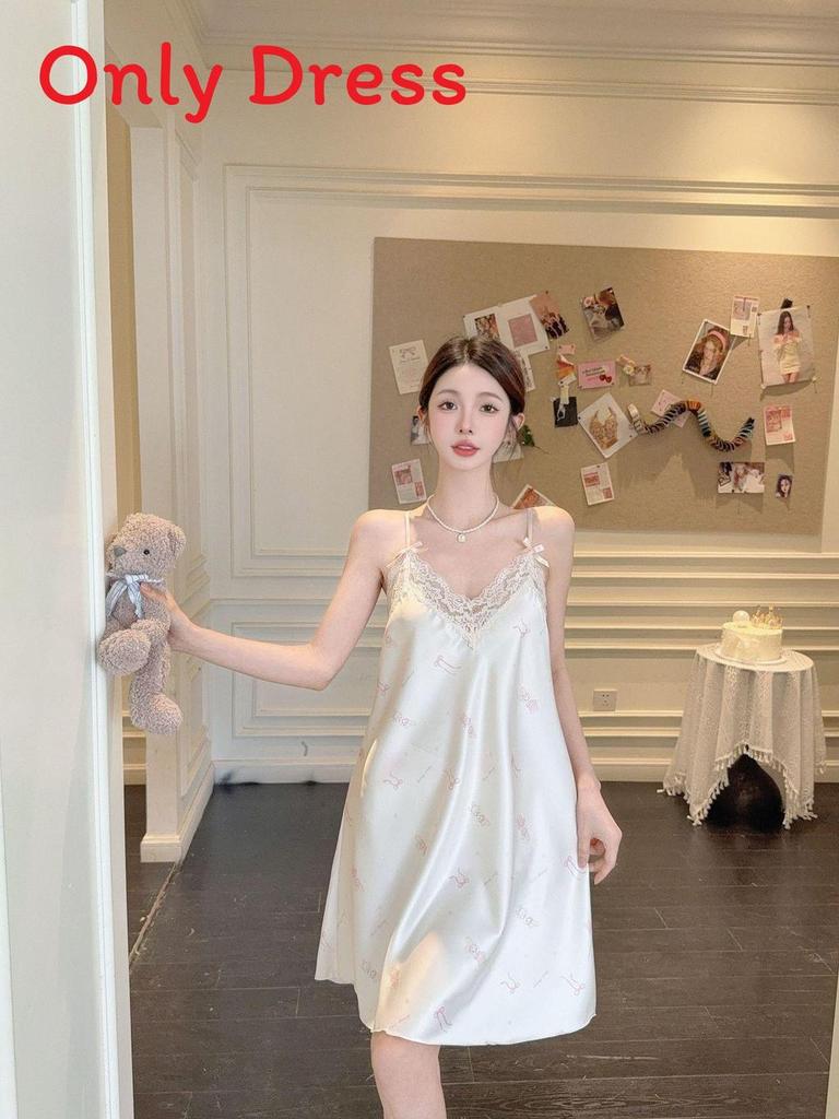 Ice Silk Sleeveless Short Dress For Women With Breathable Comfort For Home Use