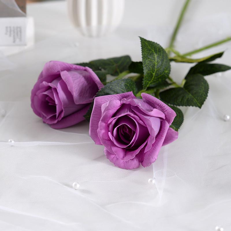 Rose Single Fake Bud Artificial Flower Home Wedding Decoration Prop Photo
