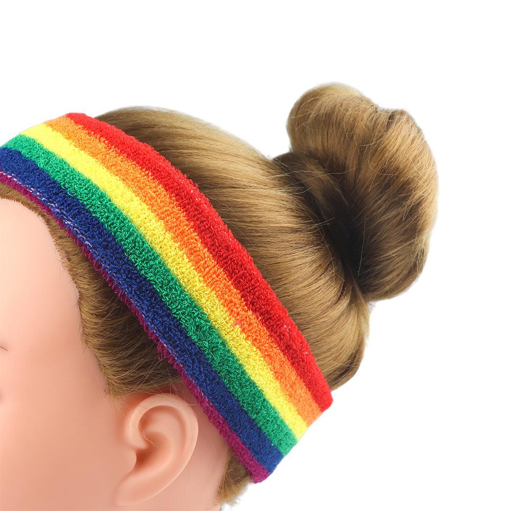Wide Rainbow Colorful Elastic Headband Hair Accessories Head Wrap
