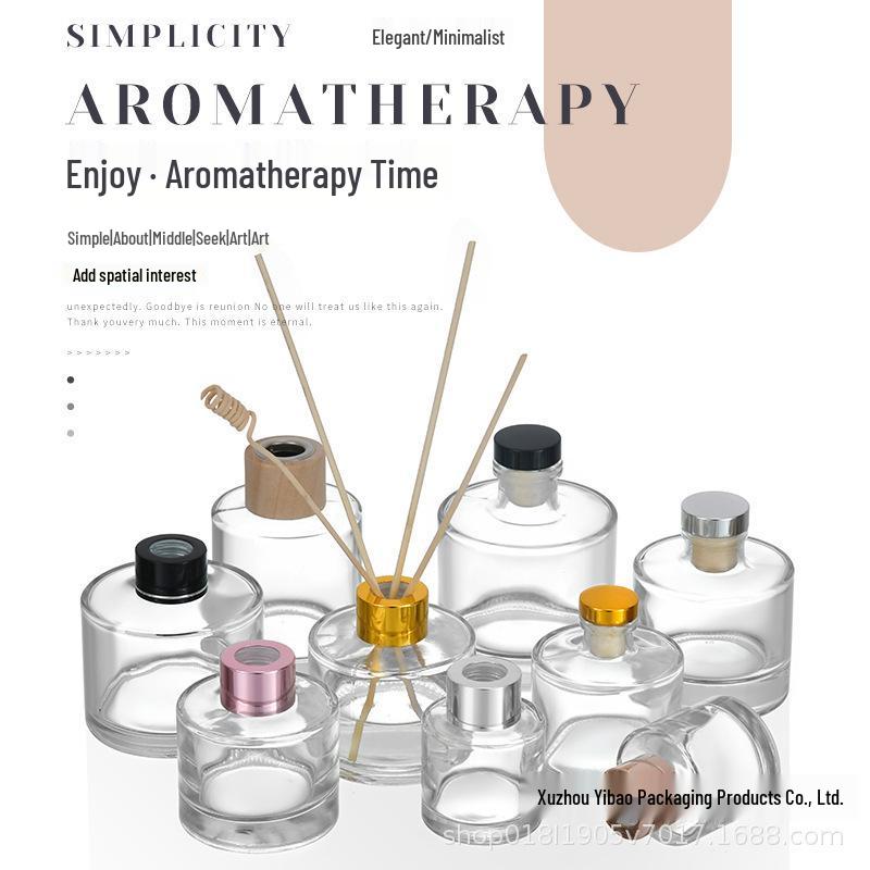 Transparent Glass Aromatherapy Bottle with Rattan Diffuser for Essential Oils