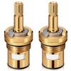 Brass Valve Core Cartridge Replacement 2pcs Quick Open Compatible with Faucet Water Control 9940530070A 0070AH
