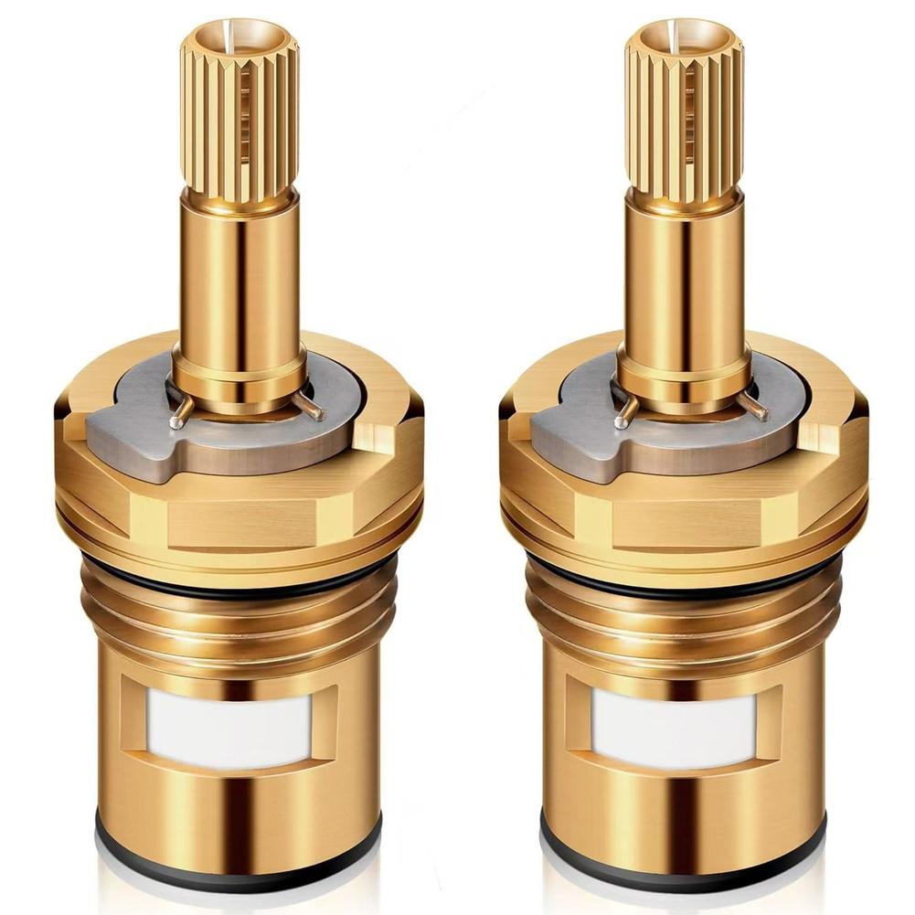 Brass Valve Core Cartridge Replacement 2pcs Quick Open Compatible with Faucet Water Control 9940530070A 0070AH
