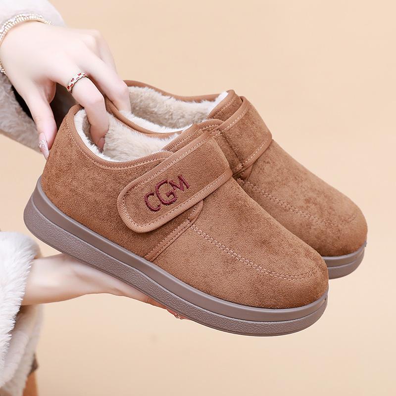 Winter New Women's Cotton Shoes with Fleece and Thickened for Warmth Comfortable Anti-Slip and Durable Free Shipping