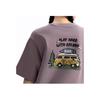 Reebok Fashionable Comfortable Versatile Casual Loose Short Sleeve T-Shirt Unisex Tops Gray Purple 24SRM429UGP3