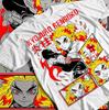 Kyojuro Rengoku T-Shirt Slayer Demon Anime Short-Sleeve White T-Shirt All Size
