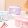 Octagon Bag Embroidery Alphabet Makeup Bag Large Capacity Toiletry Bag Travel Storage Bag Clutch Bag