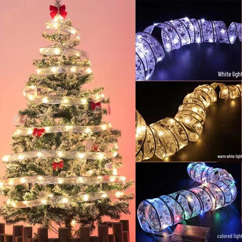 Christmas LED Ribbon String Lights for Tree, Gift Box, Bow, and Decor