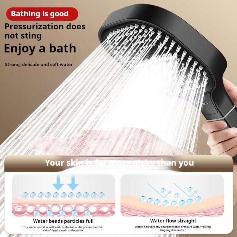 13cm Large Panel 3 Modes Shower Head High Pressure Massage Shower Head with Filter ABS Water Saving Bathroom Shower Nozzle