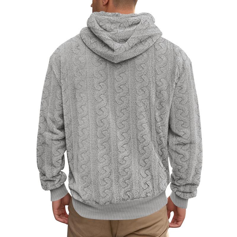 Europäisches Jacquard Teddyfleece Herren Kapuzen-Sport-Freizeit-Sweatshirt - Herbst/Winter Kollektion