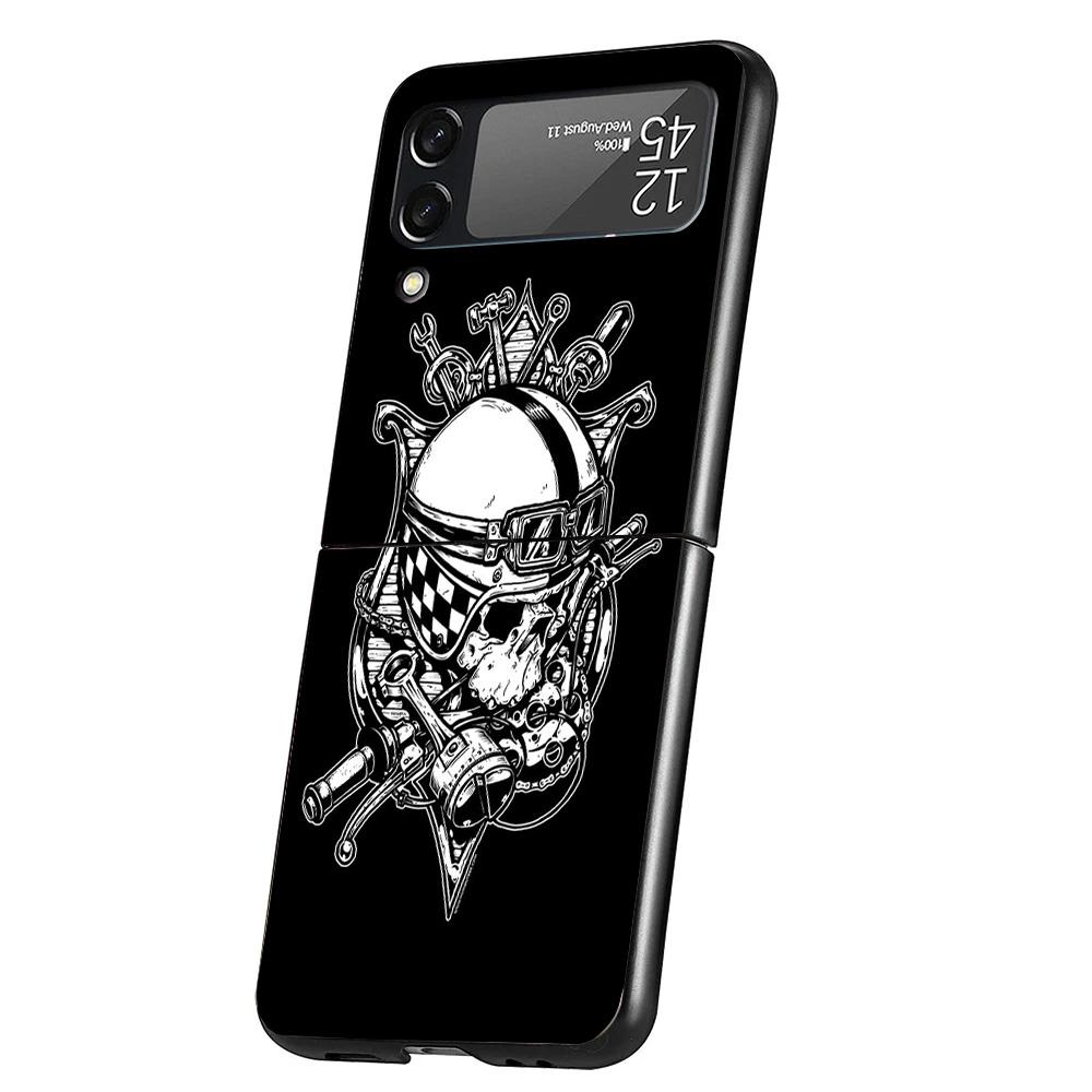 Motorcycle Gear Phone Case For Samsung Galaxy Z Flip 7 6 5 4 3 5G Cover ZFlip7 ZFlip6 ZFlip4 ZFlip5 ZFlip3 Coque Fundas Galaxy Z