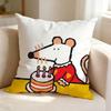 Animated cartoon M-Maisy Mouse  Square Double-Sided printed Pillow Case Bedroom Bedside Pillow Sofa Cushion Cover