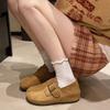 Thick-soled Inner Height Increase for Women's Autumn and Winter New Versatile Casual Two Wear One Pedal Round Head Single Shoes Tide