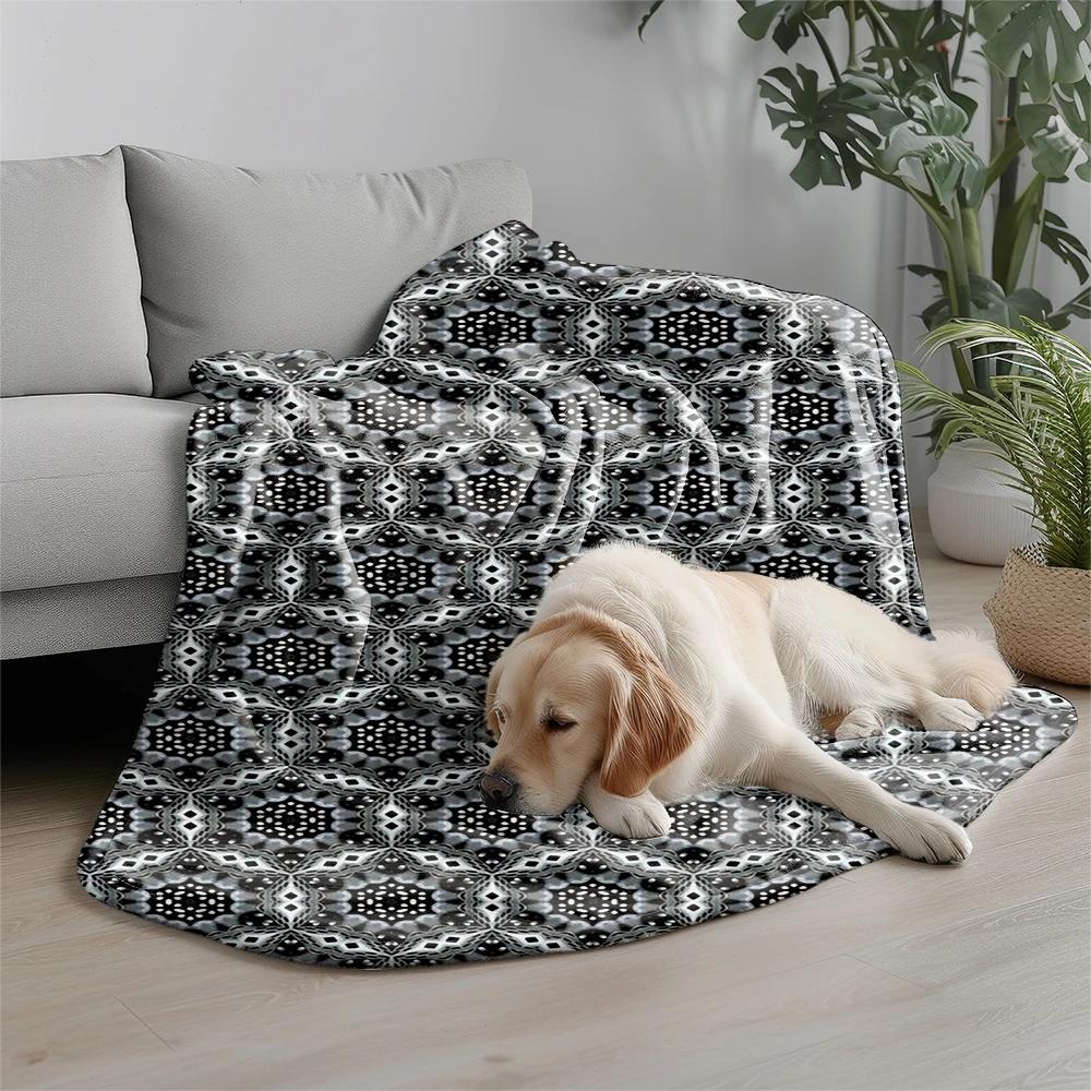 Geometrische Musterdecke Mikrofaser Flanell Überwurfdecke Schlafzimmer Wohnzimmer Sofa Weich Und Bequem Heimdekoration