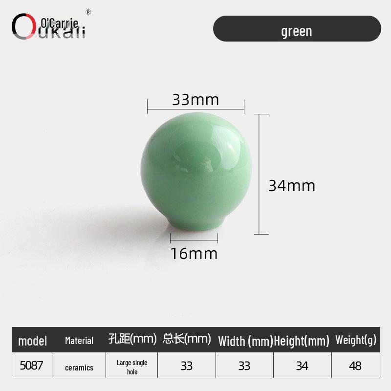Colorful Ceramic Knob for Cabinets & Drawers - Round, Single Hole Design