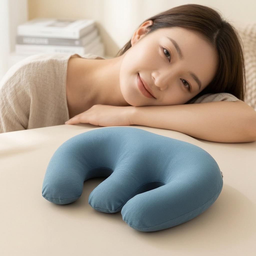 U-Shaped Latex Massage Pillow for Beauty Salon Beds, Face Cradle Cushion with