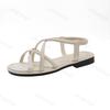 Fashion Summer Women's Sandals 2025 New Summer Flat Bottom Casual Beach Shoes Open Toe Non-slip Soft Roman Sandals Flat Casual Shoes