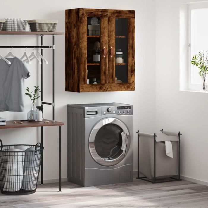 VidaXL Armoire murale chêne fumé 69,5x34x90 cm 828457