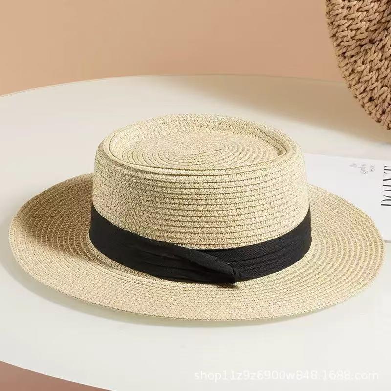 Lace Big-brimmed Straw Hat Bow Hat Women's New Summer Sunscreen Straw Hat Seaside Vacation Sun Hat