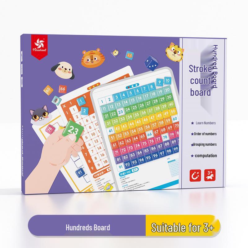 Montessori Magnetic Hundred Board: Pinwheel Resin Math Teaching Aid for Logical Thinking and Primary School Learning