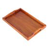 Wooden Serving Tray, 11.89 X 7.95 Inches, Rectangular Wooden Serving Platter with Rustic Handles for Breakfast in Bed, Coffee Table, Kitchen, Dining R