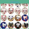 Wunderschön handbemalte Kitsune-Maske mit japanischem Anime-Design für Cosplay und Halloween