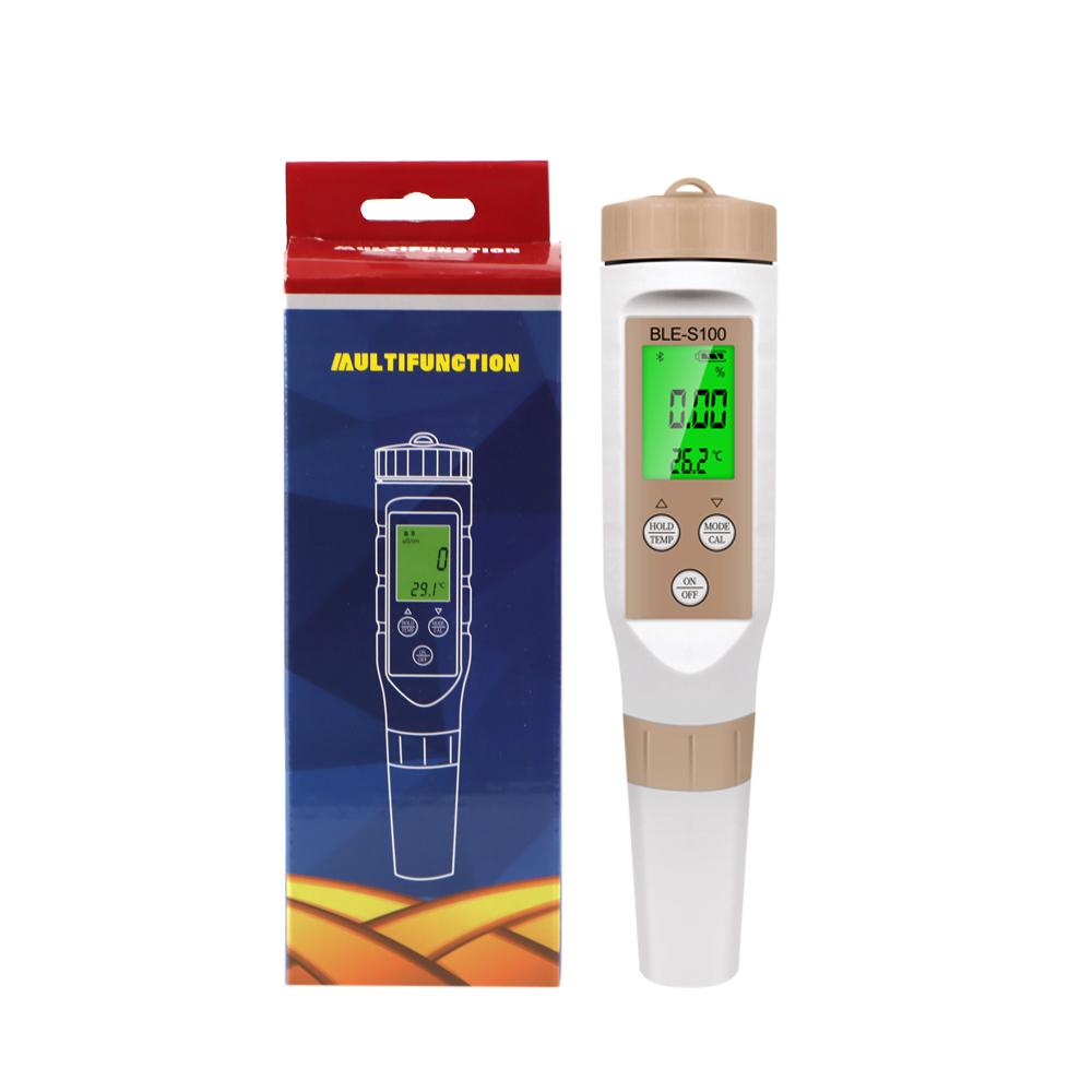4 In 1 Blue-Tooth EC TDS TEMP Salinity Meter Salt Tester for Aquarium Aquaculture Water Meter Tool APP Online Monitor