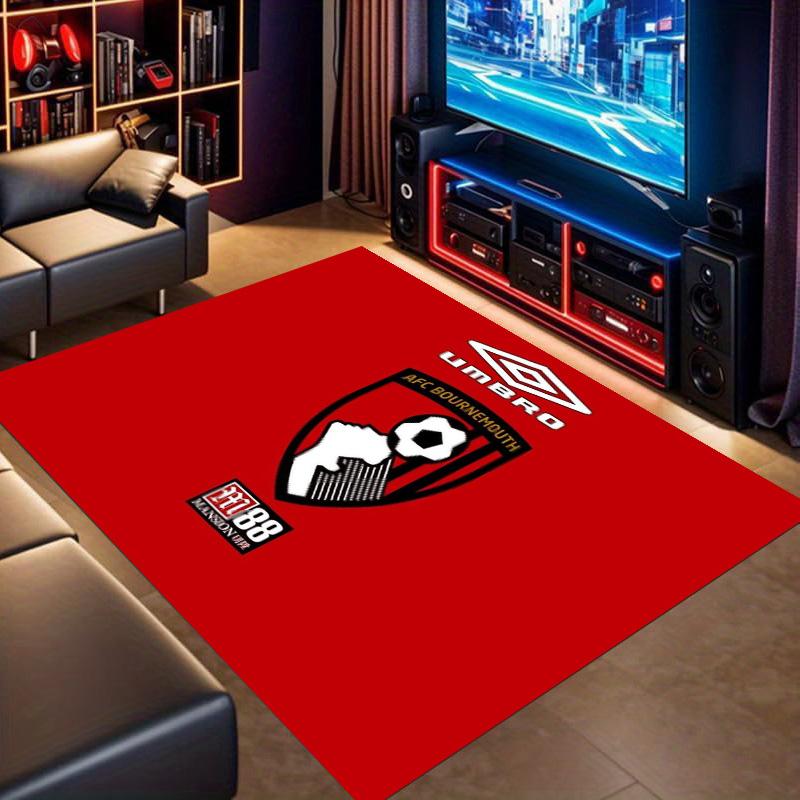 AFC Bournemouth Football Club Crest Print Area Rug Soccer Team Non Slip Living Room Bedroom Gaming Floor Mat Sports Fan Home Decor Rug