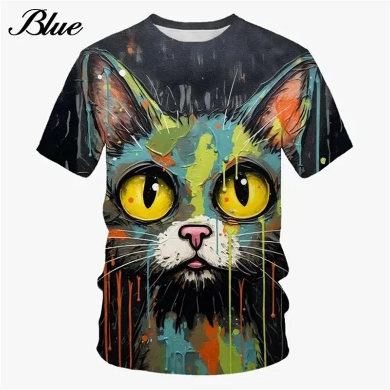 

Cute cat T-shirt, children s colorful animal T-shirt 110