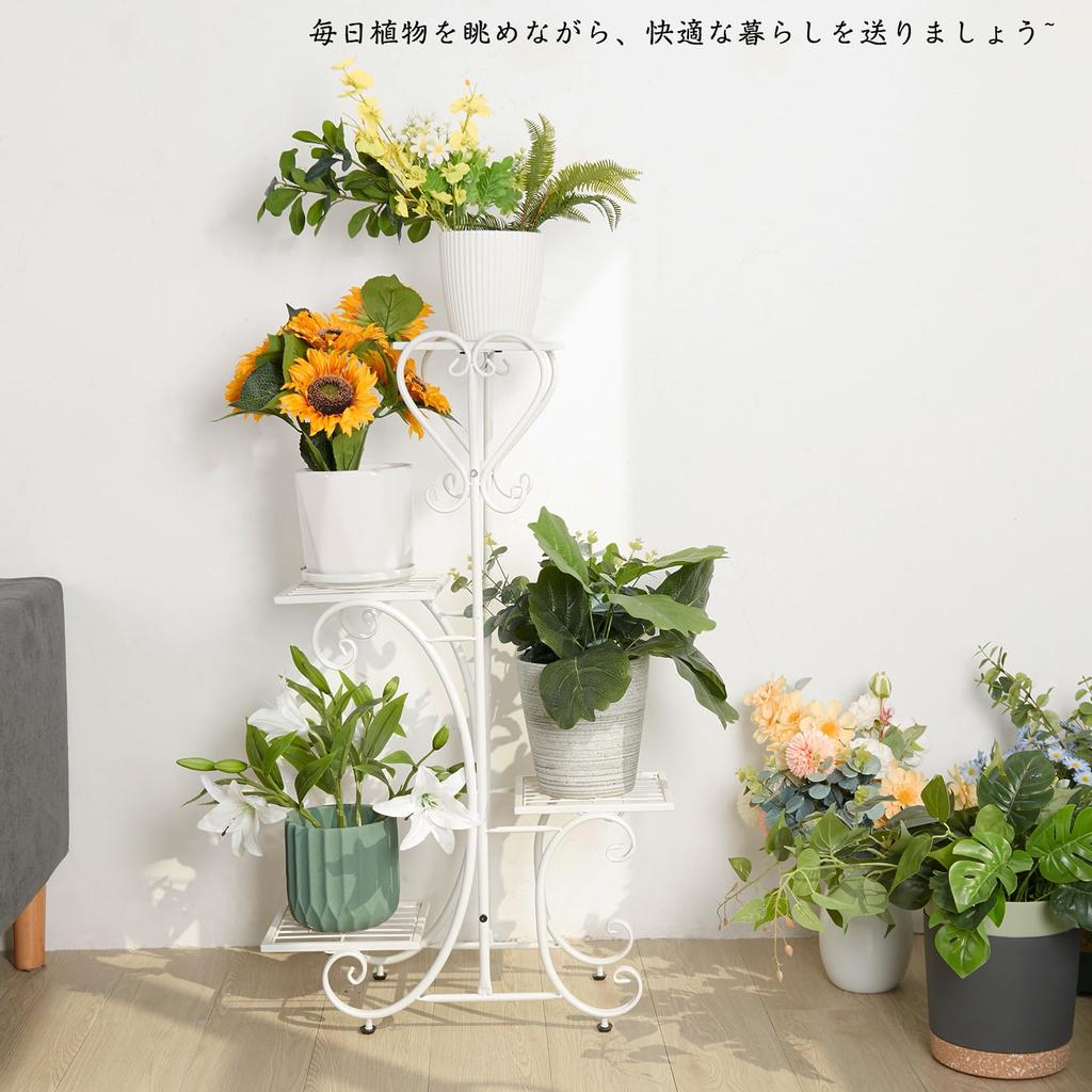 Flower Flower Planter Flower Ornamental Plant Flower Gardening Potted Flower Pot Stand Stand, Iron, White, Stylish, Indoor, Gardening, Shelf, Rack,