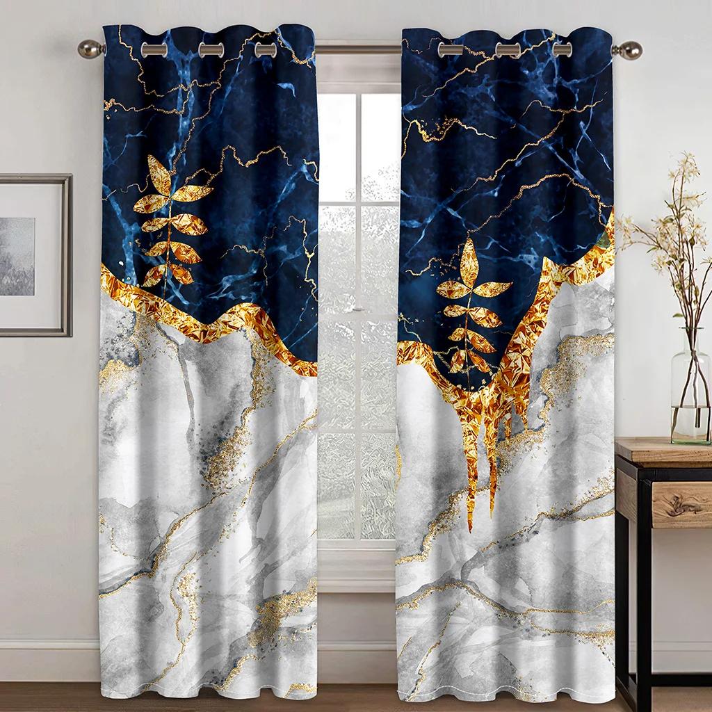 

2 панели Черно-золотая текстура Роскошные шторы Европейский стиль Домашний Гостиная Спальня Оконные декоративные шторы W60xH100(CM)x2pcs&Rod Pocket