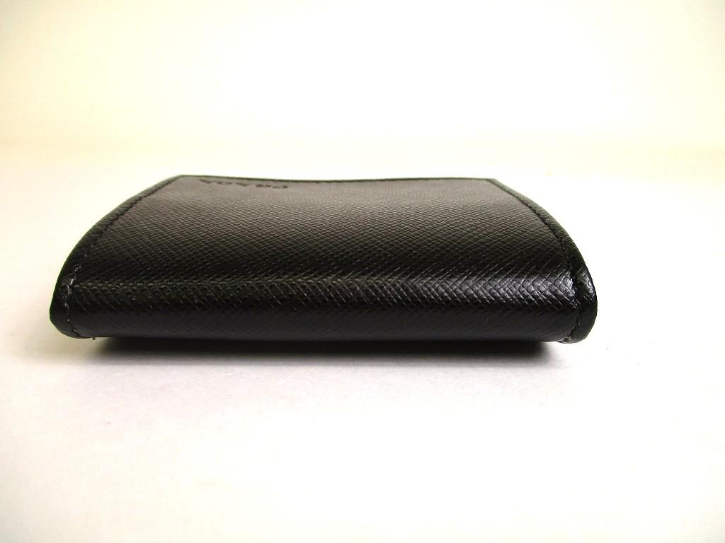 Authentic PRADA Saffiano Black Leather Coin Case Purse #a883  Refurbished