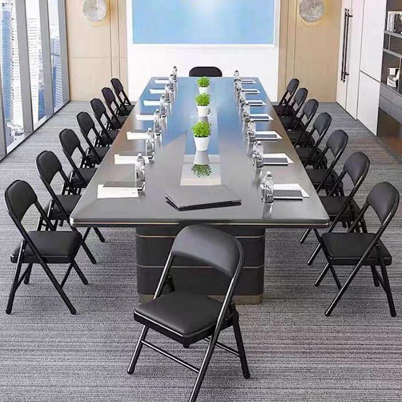 Portable Folding Chair for Home, Office, Training, Wedding, Concert, Multi Purpose Minimalist Folding Chair, Black