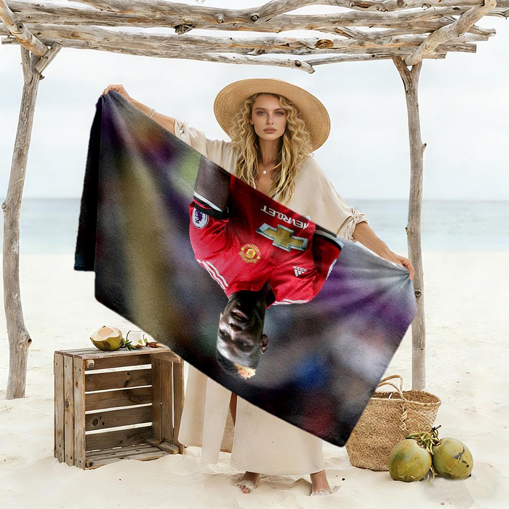 Man United's Paul Pogba Beach Towel Quick-Dry Soft Microfiber Comfortable Lightweight