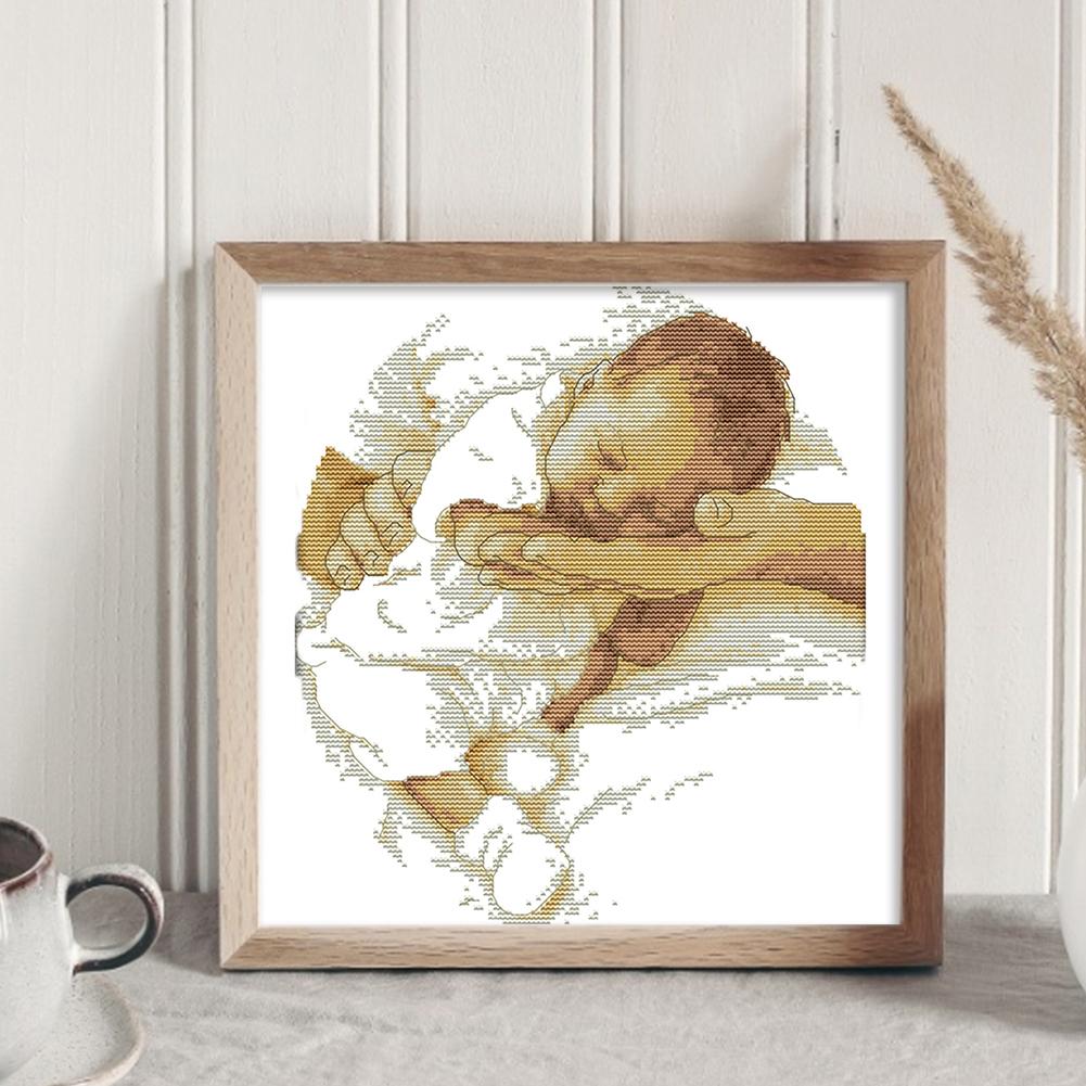 Teilstickerei Öko-Baumwollgarn 14CT Zählvorlage Kreuzstichset