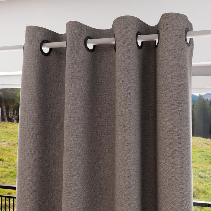 Insulating and 100% Blackout Eyelet Curtain 135x250 Cm ECLIPSE Taupe, by Soleil D'ocre