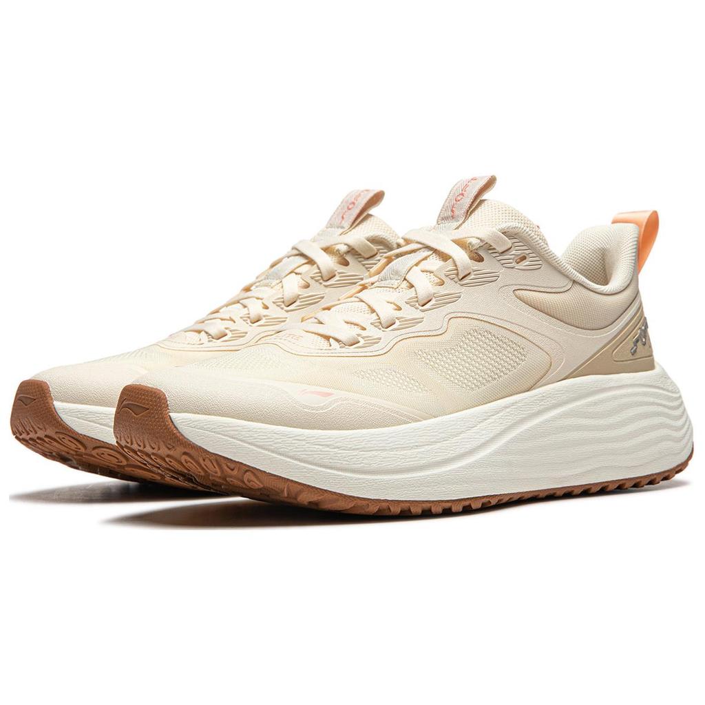New LiNing Soft Lite Anti-Slip Wear-Resistant Breathable Lightweight Low-Top Casual Shoes Women's White Umber AGLU038-4