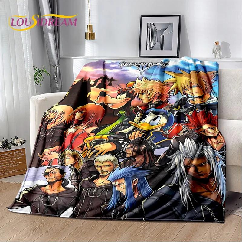 Cartoon Kingdom Hearts Spiele 3D Weiche Flanelldecke für Betten Schlafzimmer Sofa Picknick, Überwurfdecke zum Zudecken im Freien Freizeit Geschenk
