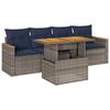 VidaXL Garden Lounge Set 5 Pcs with Grey Cushions Wicker, Outdoor Sofa Set, Corner Sofa Set 3327435