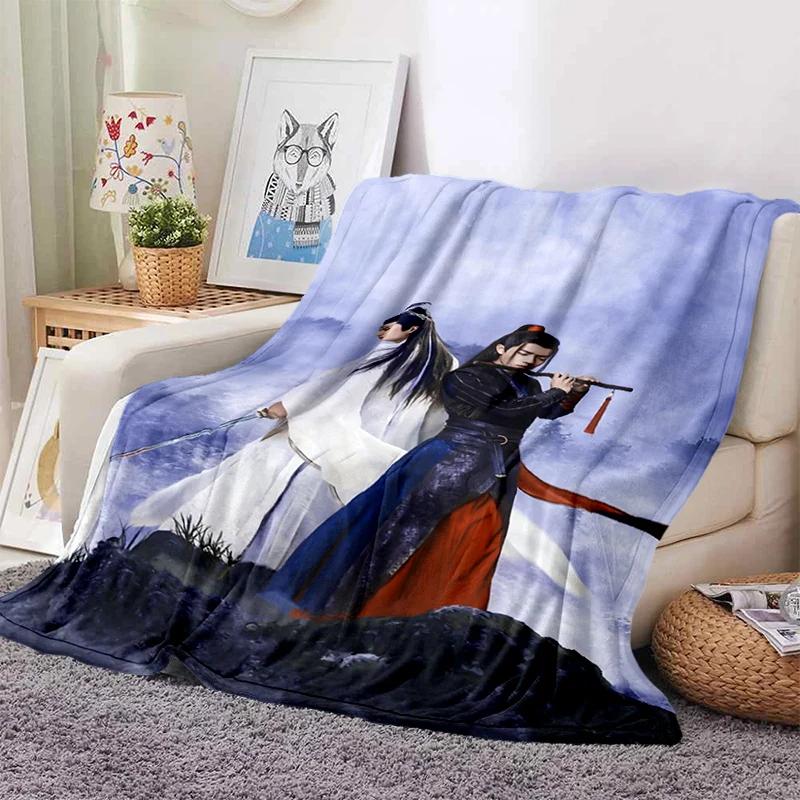 Drama The Untamed xiao zhan wang yi bo Weiche Überwurfdecke, Überwurfdecke, weiche Cartoon-bedruckte Tagesdecke, Tagesdecke, Sofa-Geschenk