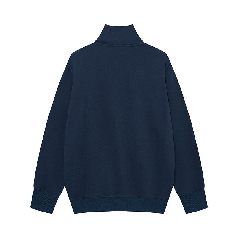 Cross Classic STEIN Stehkragen Reißverschluss Strickjacke Frottee Ärmel Abzeichen Lässige Herrenjacke