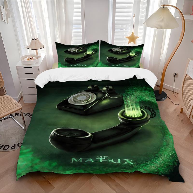 

3pcs The Matrix Bedding Set, Soft Polyester Duvet Cover and Pillowcases Machine Washable Seasons all suitable 42 135x200cm