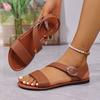 Fashion New Women Flat Sandals Leather Cross Strap Rome Style High Quality Summer Ladies Shoes  Buckle Strap