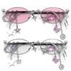 Y2K Lolita Eyeglasses Sweet Spicy Girl Fashion Diamond Small Frame Elliptical Glasses COS Accessories