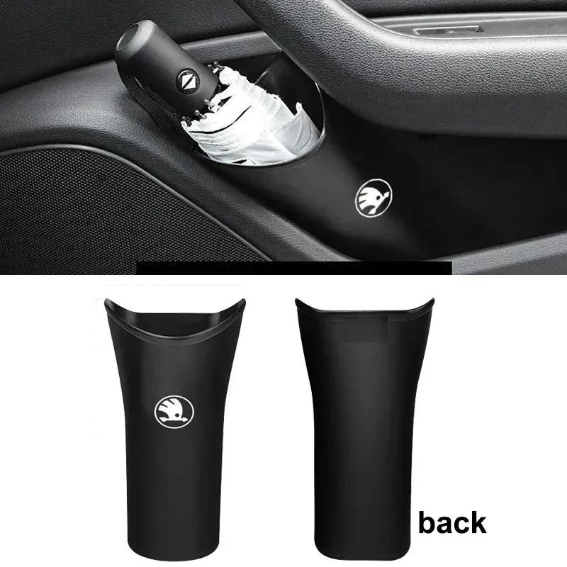 Car Umbrella Storage Box Holder Bucket Garbage Can for Skoda Superb Fabia Kodiaq Karoq Octavia VRS Yeti Rapid Vision Roomster