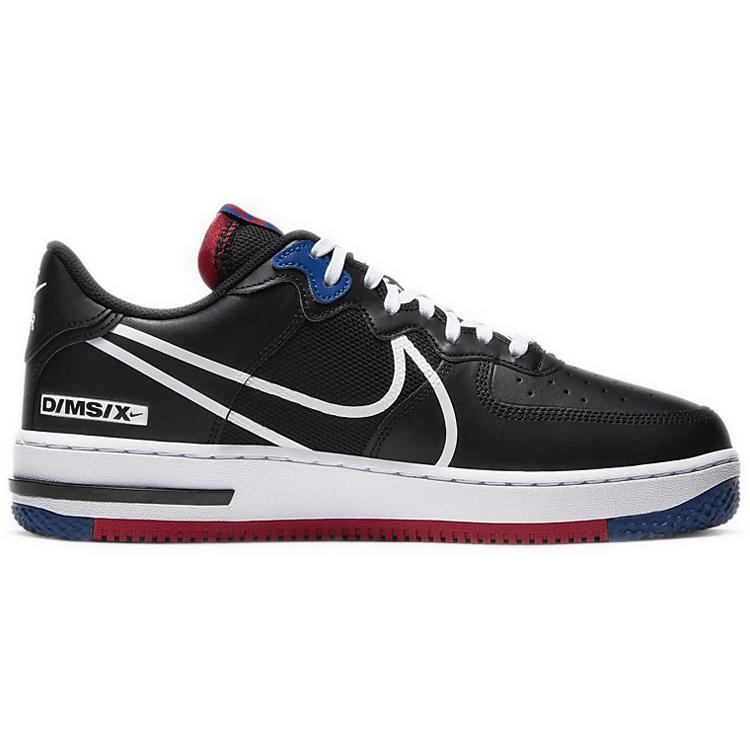 New Nike Air Force 1 Low React Black White Gym Red Gym Blue CT1020-001