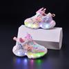 Kuromi Light-Up Rotating Button Sports Shoes for Girls, Soft Sole Sneakers for Toddlers and Small Children